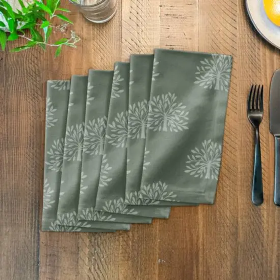 Blooming Bush Cotton Twill Napkin Green {4}