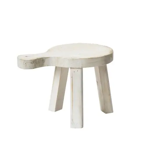 Hello Honey&reg; 9.5" White Decorative Textured Wood Pedestal {1}