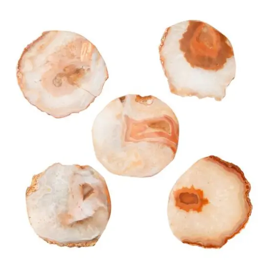 Hello Honey&reg; 18" Marbled Orange Decorative Agate Slice Accent on Stand {12}