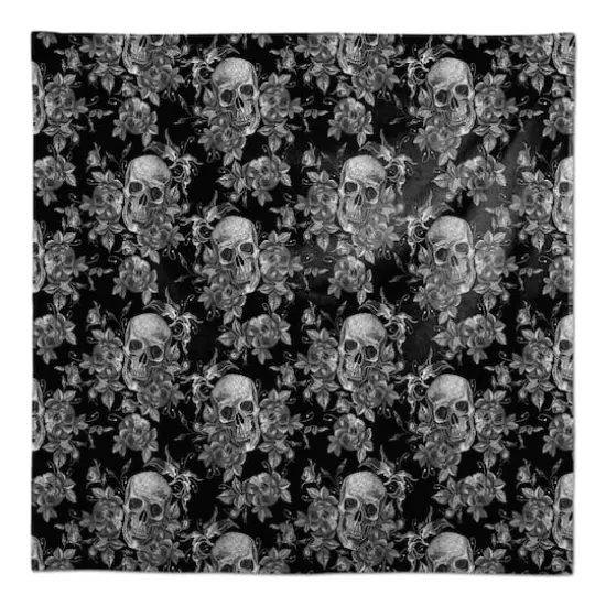 58" Floral Skulls Tablecloth {1}