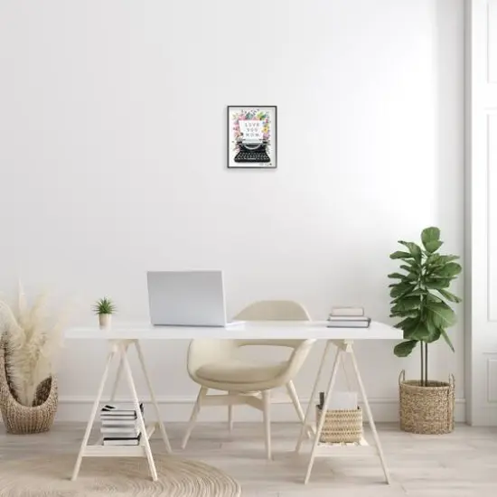 Stupell Industries Love You Mom Typewriter Framed Giclee Art Black {3}