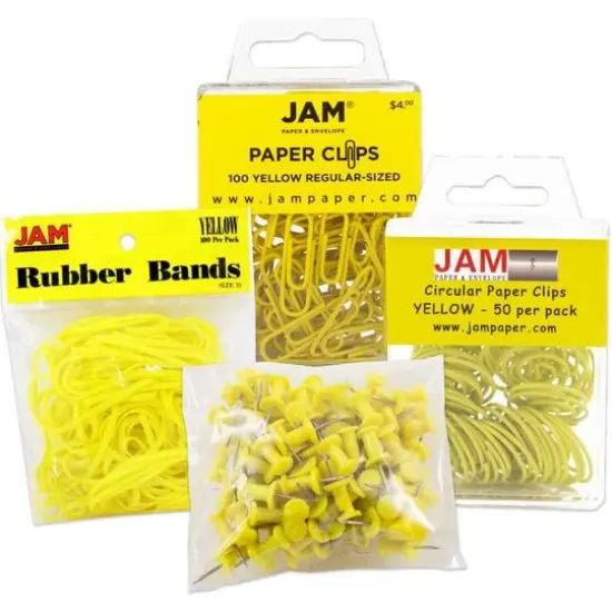 JAM Paper Desk Essentials Office Supply Kit Yellow {1}