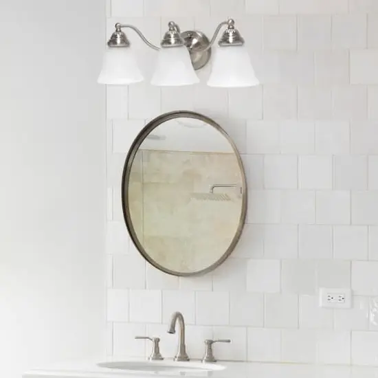 Lalia Home Essentix Alabaster 3 Light Glass Vanity Brushed Nickel {3}