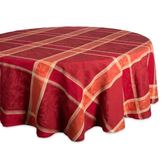 DII&reg; 70" Harvest Wheat Jacquard Round Tablecloth {1}