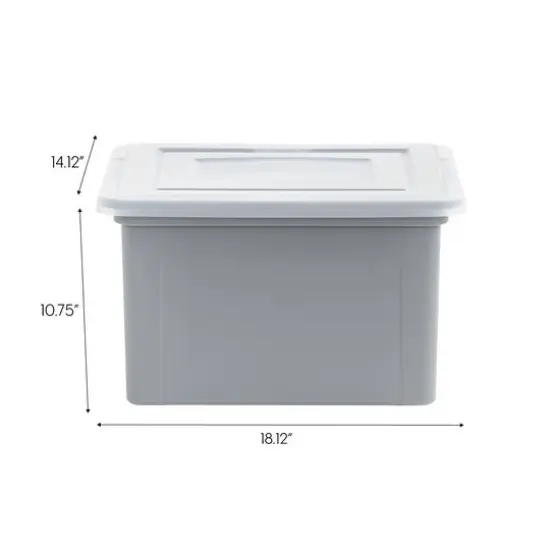 IRIS Gray & Clear 35qt. Snap Tight Plastic File Organizer Box With Lid {5}
