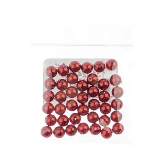 Preciosa Maxima 6mm Glass Nacre Pearls, 40ct. Red {3}