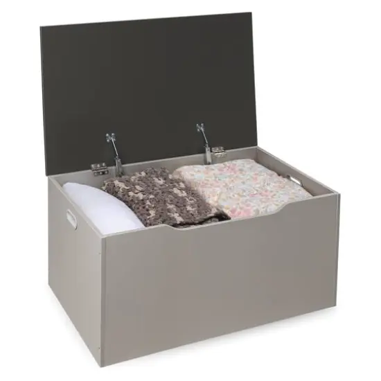 Badger Basket Woodgrain Gray Flat Bench Top Toy & Storage Box {8}