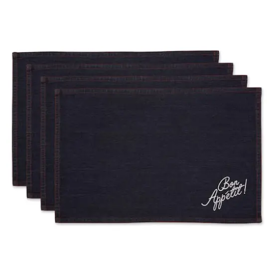 Bon Appetit Denim Embroidered Placemat, 4ct. {1}