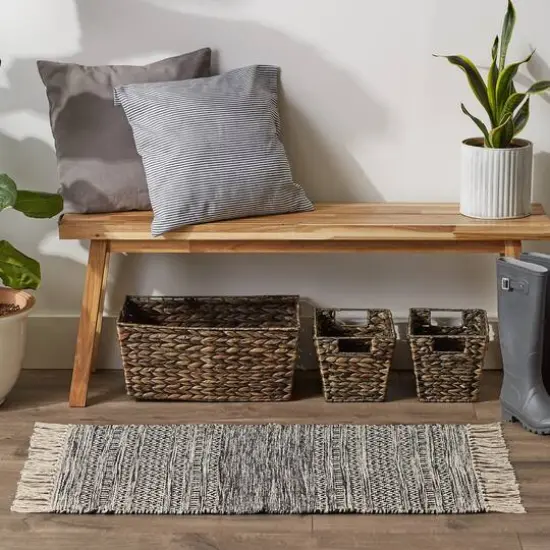 DII&reg; Black Textured Dobby Hand-Loomed Rug, 2ft. x 3ft. {5}