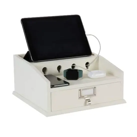 Organize It All White Charging Station With Drawer {3}