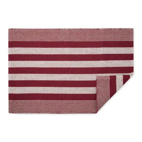 DII&reg; Cabana Stripe Handwoven Recycled Yarn Rug, 2ft. x 3ft. Barn Red {5}