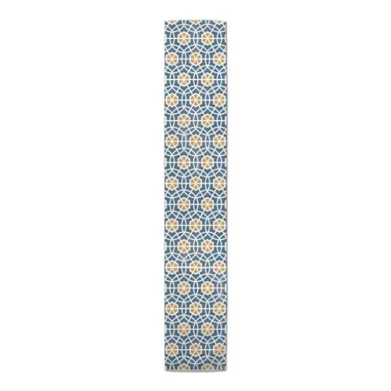 Yellow & Blue Hexagons Indoor/Outdoor Table Runner {1}