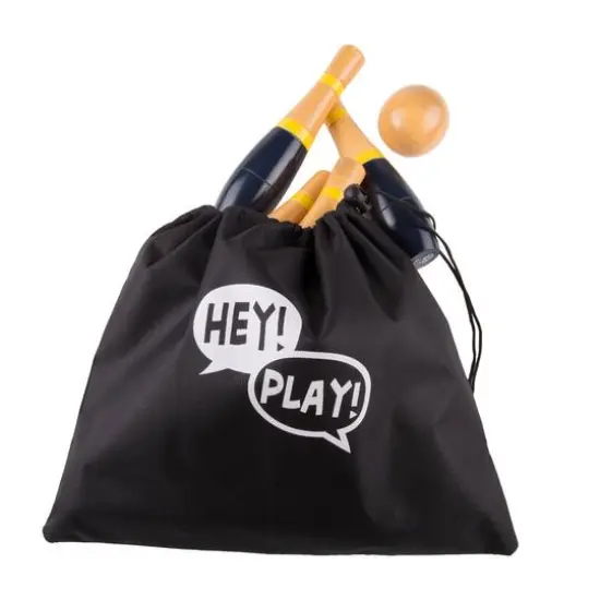 Toy Time Lawn Bowling & Skittle Ball Game Navy Blue {6}