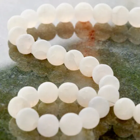 Matte White Crackle Agate Round Beads, 6mm by Bead Landing™ {3}
