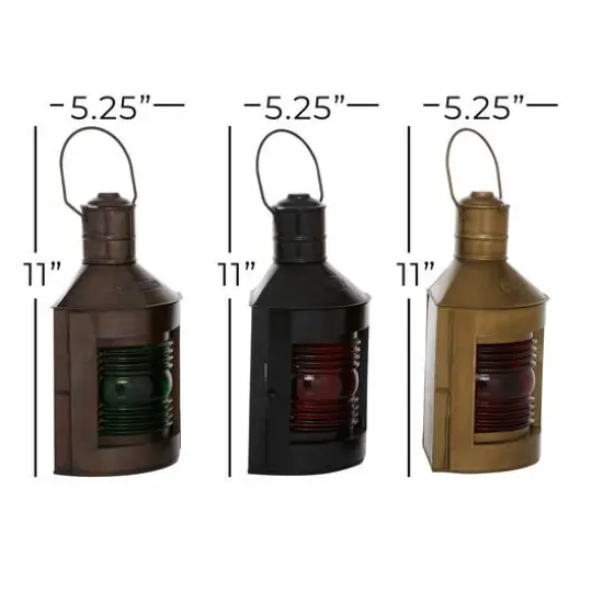 Set of 3" Multi Colored Metal Rustic Lantern, 5" x 11" {9}