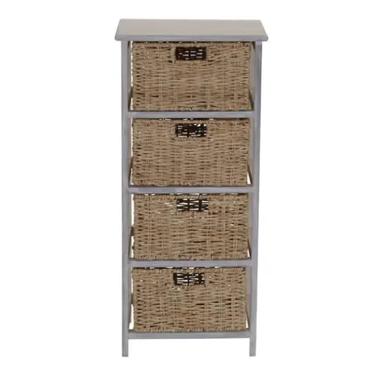 Household Essentials 4-Drawer Dresser with Natural Wicker Baskets {6}
