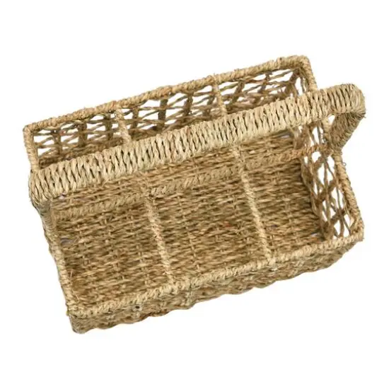 Hello Honey&reg; Natural Handwoven Seagrass 6 Section Caddy with Handle {6}