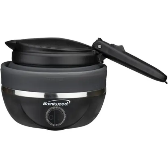 Brentwood Black 0.85qt. Dual-Voltage Collapsible Travel Kettle {3}