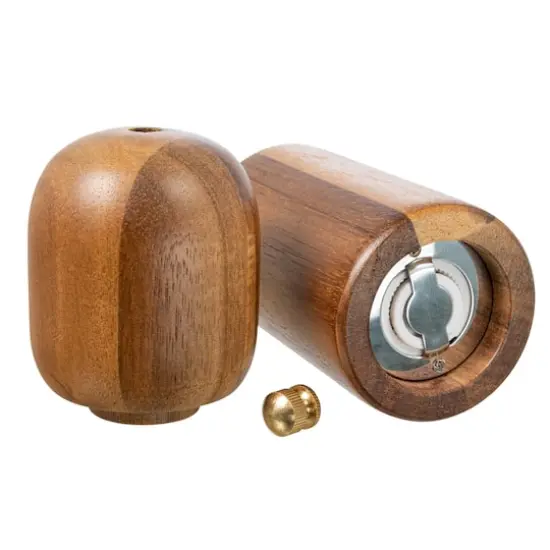 Hello Honey® Walnut Brown Modern Wood Salt and Pepper Mill {4}
