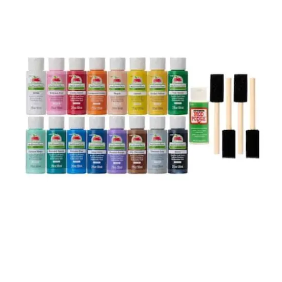 Apple Barrel&reg; Acrylic Multi-Surface Satin Paints & Mod Podge 21 Piece Set {1}