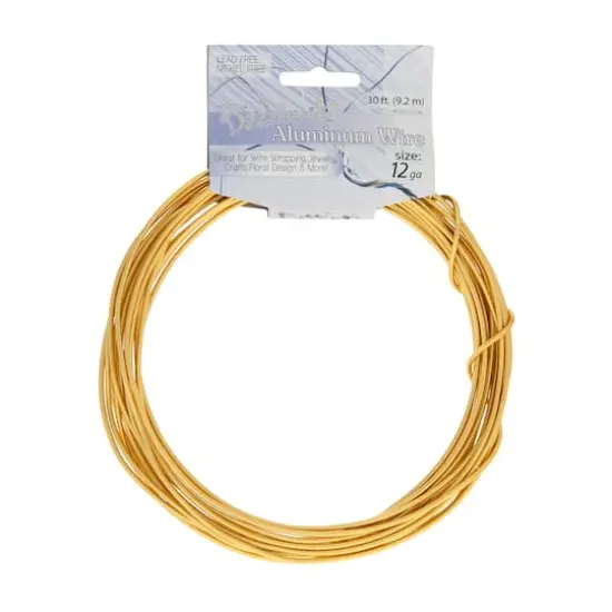 John Bead 12 Gauge Aluminum Jewelry Wire, 30ft. Gold {4}