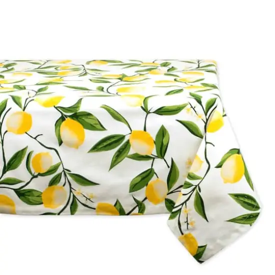 DII&reg; 84" Lemon Bliss Print Tablecloth {1}