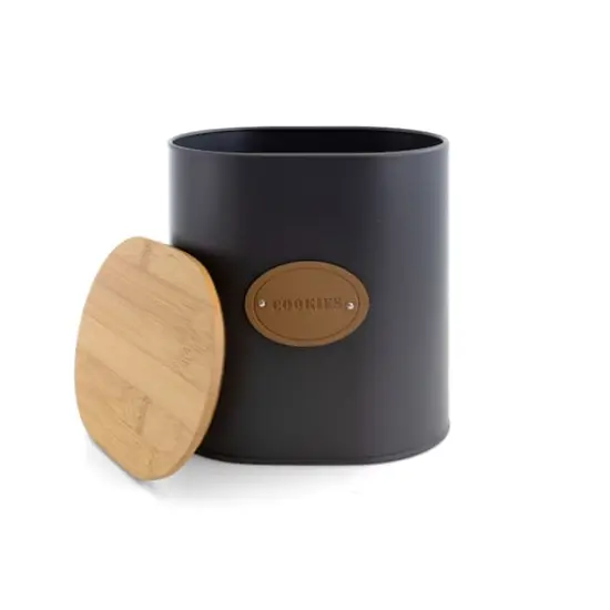 MegaChef 5-Piece Canister Set in Gray with Bamboo Lids {4}