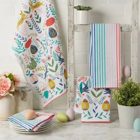DII&reg; Easter Folk Garden Kitchen Textiles Dishtowel Set {9}