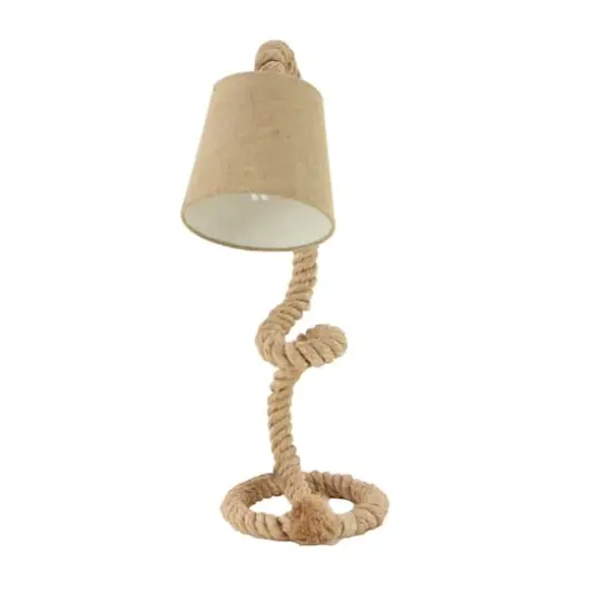 Brown Rope and Iron Rustic Desk Lamp, 32" x 11" x 14" {5}