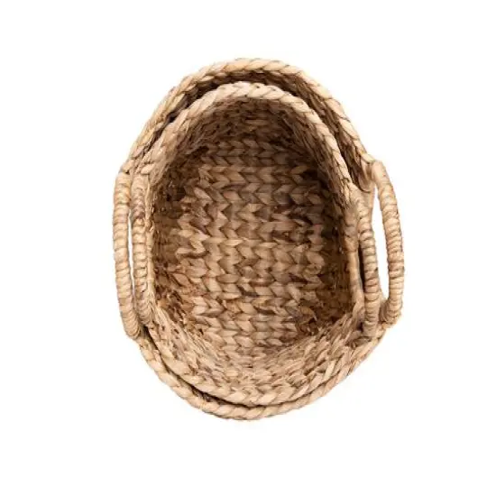 Hello Honey® Beige Handwoven Seagrass Basket with Handles Set {7}
