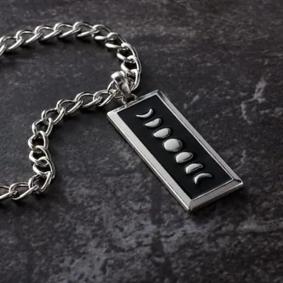 Black & Silver Metal Moon Phases Pendant by Bead Landing&trade; {3}