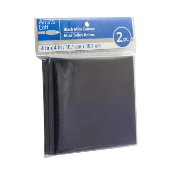 2 Pack 4" x 4" Mini Canvas by Artist's Loft™ Necessities™ Black {7}
