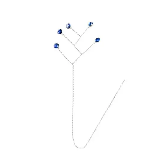 JAM Paper Rinestone Quintet, 12ct. Topaz Blue with Silver Stem {1}