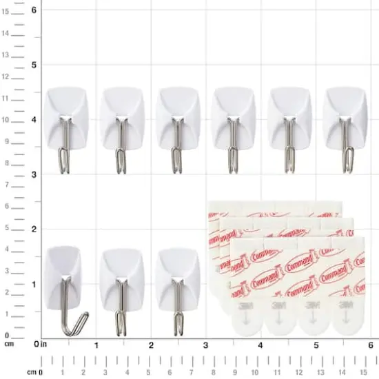 Command&trade; Small Wire Hooks, Clear White {5}