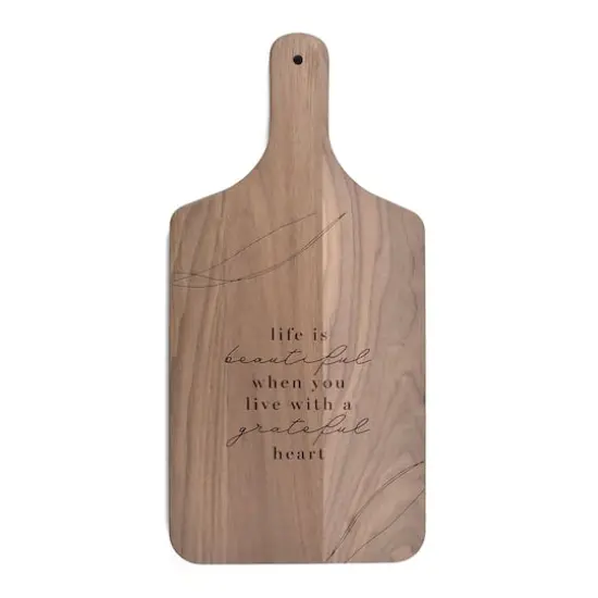 17" Grateful Heart Boho Walnut Paddle Cutting Board {1}