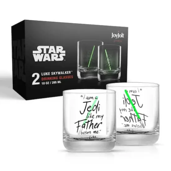 JoyJolt&reg; Star Wars&trade; 10oz. New Hope Luke Skywalker Green Lightsaber Short Drinking Glass, 2ct. {8}