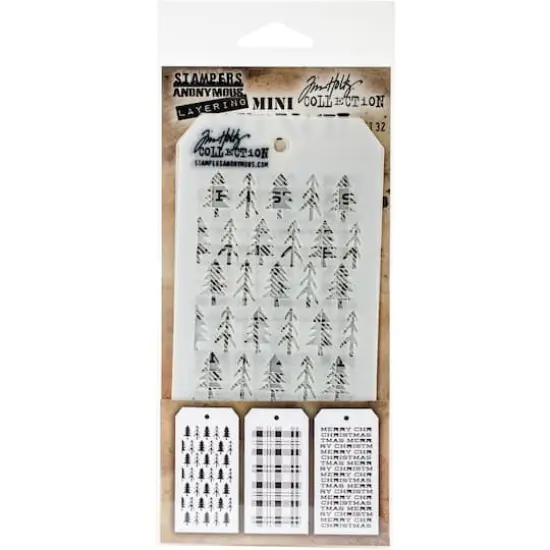Stampers Anonymous Tim Holtz&reg; Mini #32 Layering Stencil Set {1}