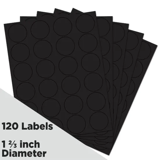 JAM Paper Circle Label Stickers Black {4}