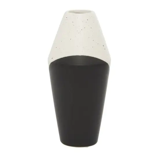 Black Ceramic Contemporary Vase, 12" x 6" x 6" {7}