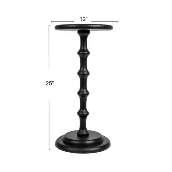 Hello Honey&reg; 25" Pedestal Cocktail Side Table Black {6}