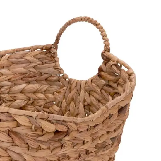 Household Essentials 17.5" Woven Natural Hyacinth Basket with Handles {5}