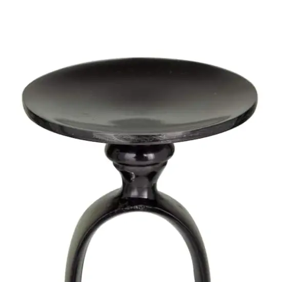 Black Aluminum Modern Candle Holder Set, 15'' & 19'' {4}