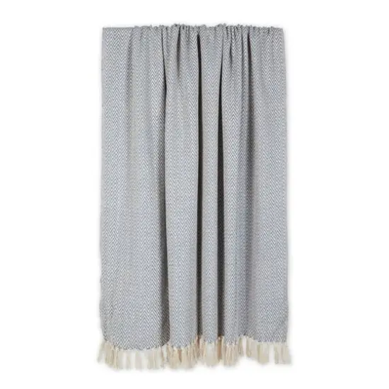DII&reg; Handloom Chevron Throw Stonewash Blue {6}