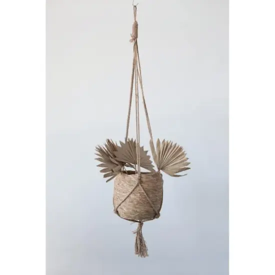 Hello Honey&reg; Straw & Jute Hanging Planter {3}