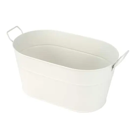 12" White Oval Metal Bucket by Celebrate It&trade; {3}