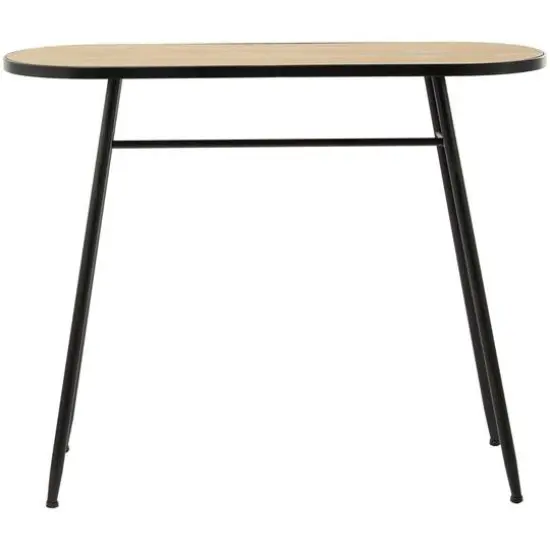 30" Brown Metal Industrial Console Table {6}