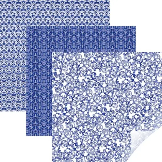 Cricut&reg; Filigree Patterned Premium Vinyl&trade; Blue Removable Sampler {3}