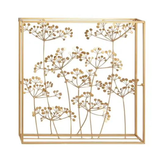 28" Gold Modern Floral Wall D&eacute;cor {1}