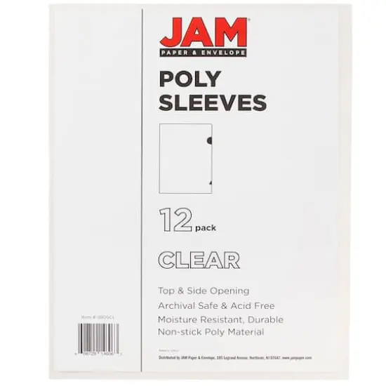 JAM Paper 9" x 11.5" Plastic Sleeve Page Protectors, 12ct. Clear {5}