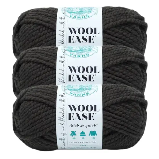 3 Pack Lion Brand® Wool-Ease® Thick & Quick® Prints & Stripes Yarn Black Walnut {1}